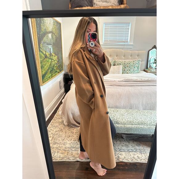 Rag & Bone Thea Italian Wool Camel Brown Long Coat Medium - Picture 3 of 11